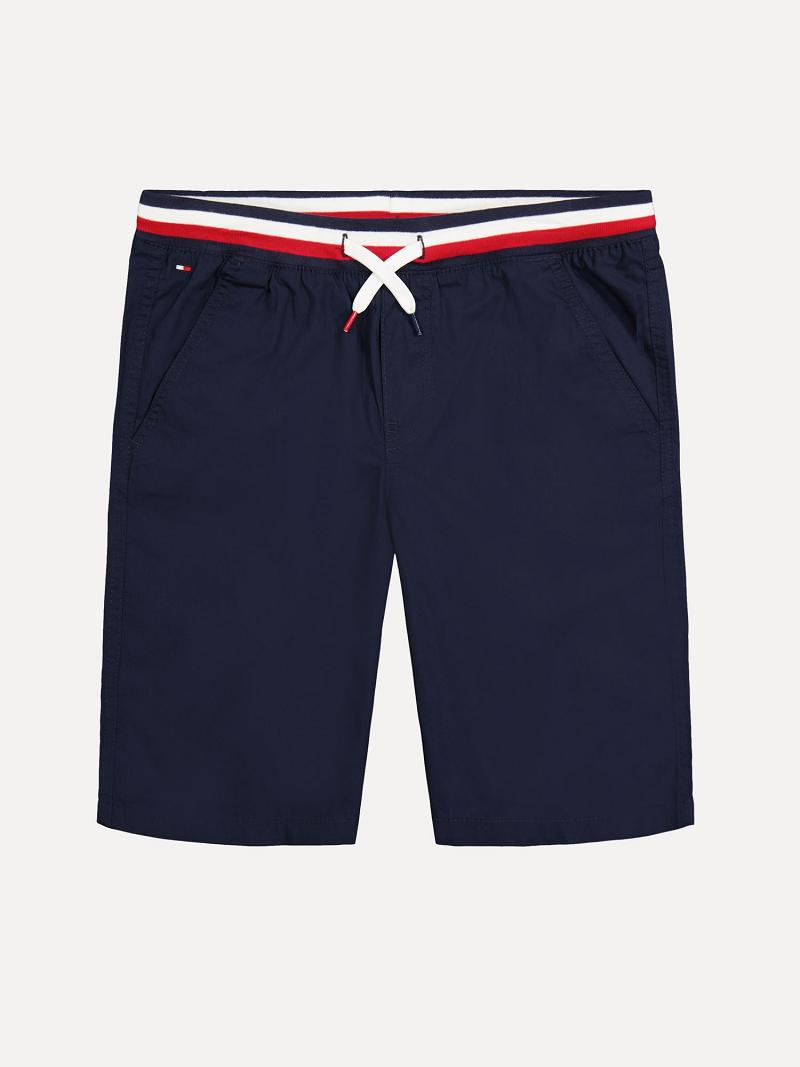 Fiú Tommy Hilfiger Big Pull-On Woven Rövidnadrág Sötétkék | HU 2175XYU